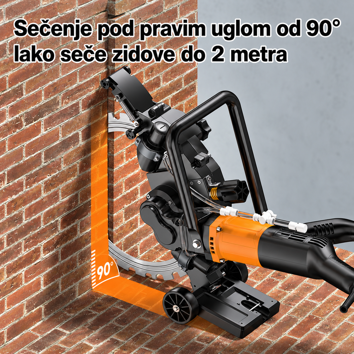 Profesionalna električna prstenasta testera za beton – Brushless 6000W, dubina reza do 300 mm