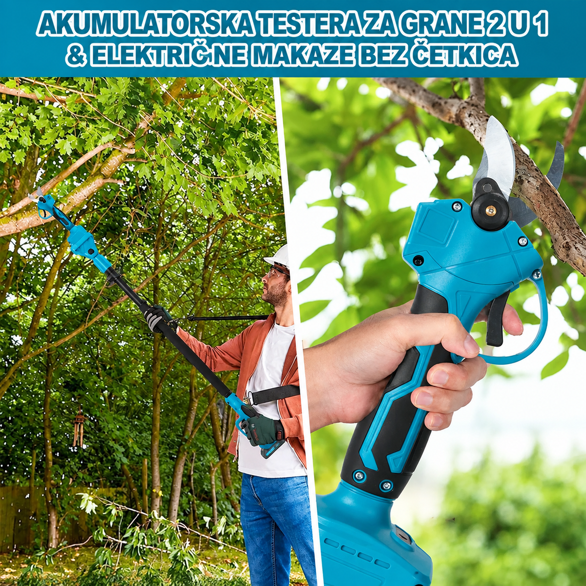 Akumulatorske makaze i testera + teleskop