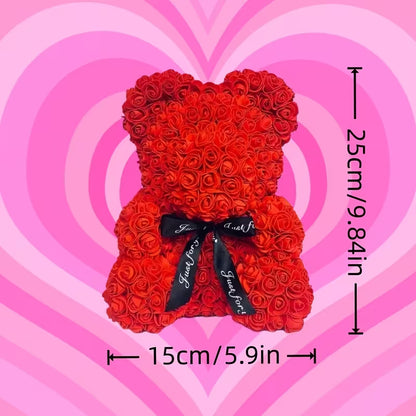 Dekorativna figurica medvedića sa veštačkim cvećem - poklon