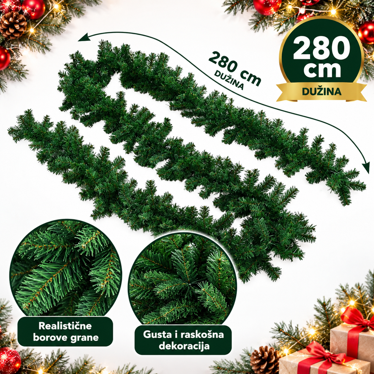 Novogodišnja Girlanda Green Forest – 280 cm