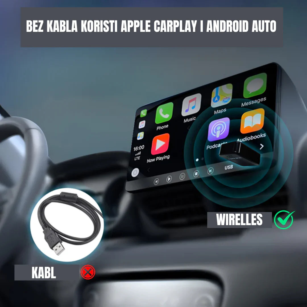 Bežični adapter za Apple CarPlay i Android Auto