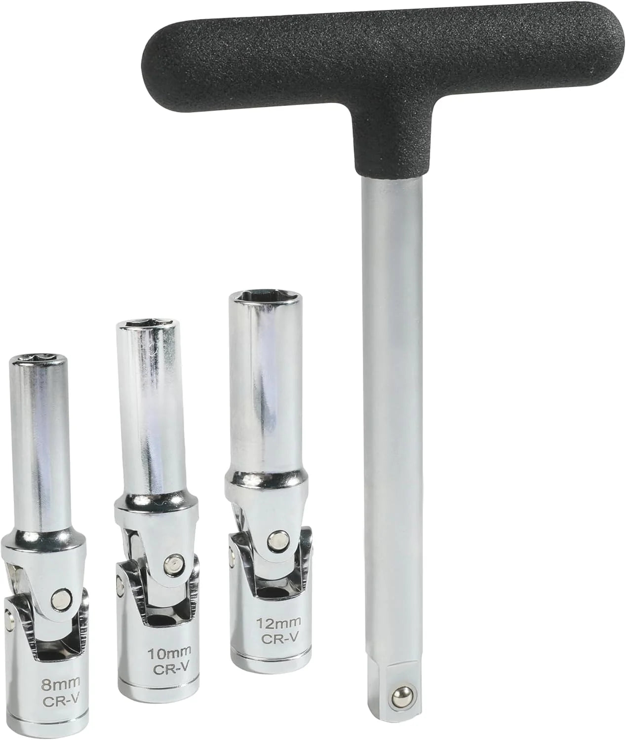 Set ključeva za grejače 3/8" sa zglobom 4 kom (8, 10, 12 mm + T-ručica)