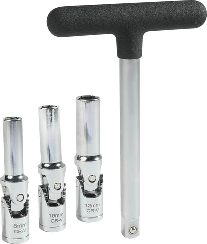 Set ključeva za grejače 3/8" sa zglobom 4 kom (8, 10, 12 mm + T-ručica)