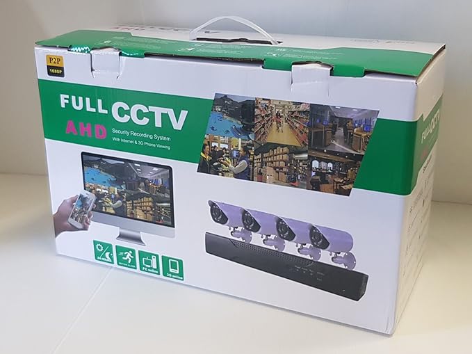 Komplet za video nadzor - 4 Full HD AHD kamere + DVR snimač | Noćni domet 40m | Mobilni nadzor
