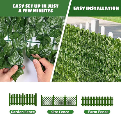 Rastegljiva veštačka zelena ograda - Bršljan - 1 × 3 m