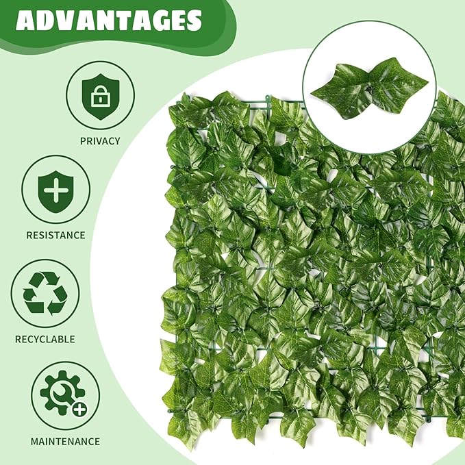 Rastegljiva veštačka zelena ograda - Bršljan - 1 × 3 m