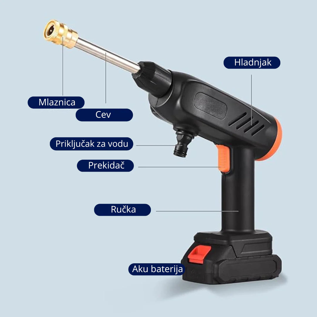 Bežični aku perač pod pritiskom sa 2 baterije - sloboda čišćenja bez kablova