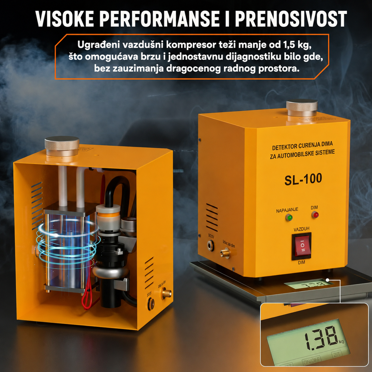 Detektor curenja dimom za automobile 12V - brzo i precizno otkrivanje kvarova