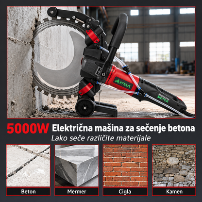 Profesionalna električna prstenasta testera za beton - 5000 W, 300 mm dubina reza