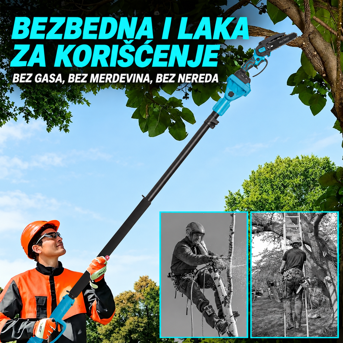 Akumulatorske makaze i testera + teleskop