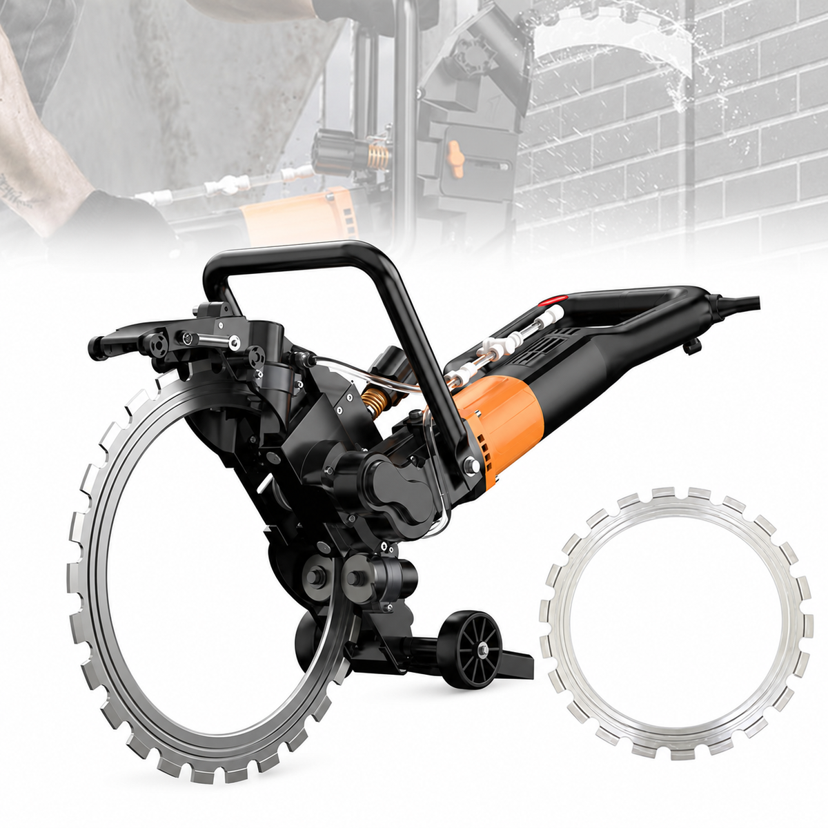 Profesionalna električna prstenasta testera za beton – Brushless 6000W, dubina reza do 300 mm