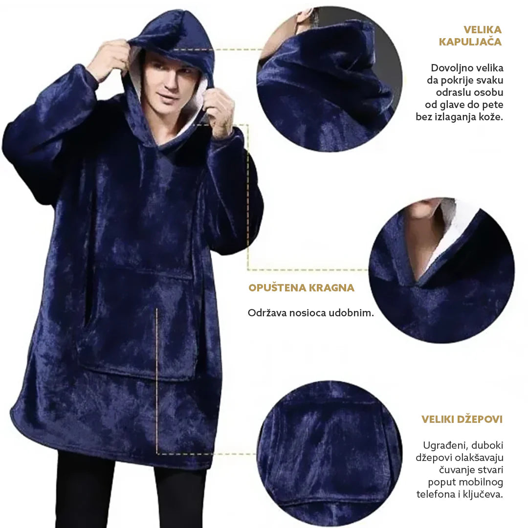 Duks ćebe sa rukavima i kapuljačom - maksimalna toplina i udobnost