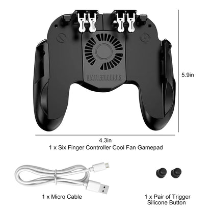 Džojstik za Telefon sa 6 Tastera i Hlađenjem – Za PUBG i Mobilne Igre