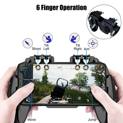 Džojstik za Telefon sa 6 Tastera i Hlađenjem – Za PUBG i Mobilne Igre