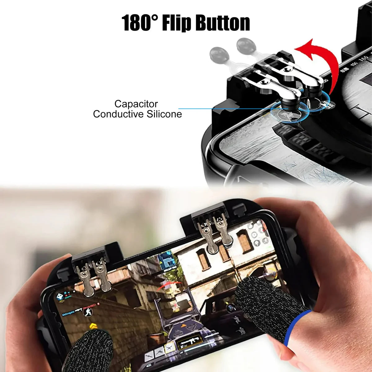 Džojstik za Telefon sa 6 Tastera i Hlađenjem – Za PUBG i Mobilne Igre