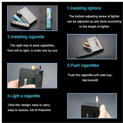 Automatska tabakera za cigarete sa prostorom za upaljač