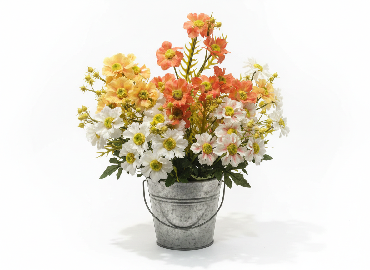 Buket bodljikave krizanteme - veštačko svileno cveće (4 boje)