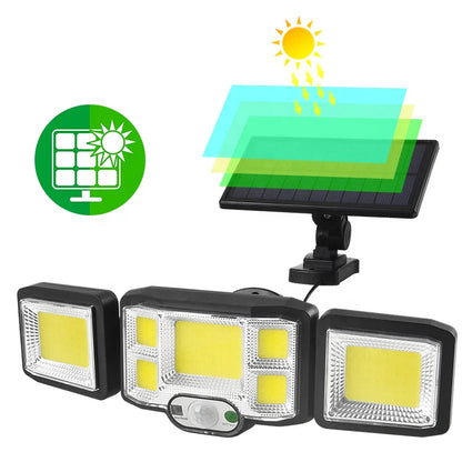 Solarna LED lampa 270° | 3 panela | Senzor pokreta + Daljinski | IP65