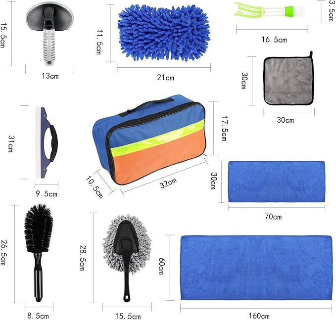 Komplet za čišćenje automobila - 11 delova za besprekornu vožnju