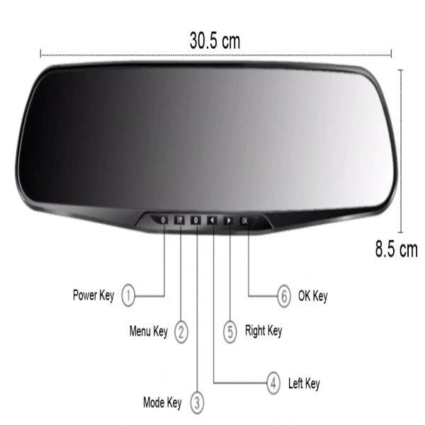 Retrovizor sa dualnom kamerom i rikverc funkcijom - Dashcam za automobil