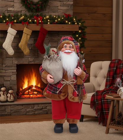 🎅 Dekorativni Deda Mraz – Beli, Crveno-beli klasik