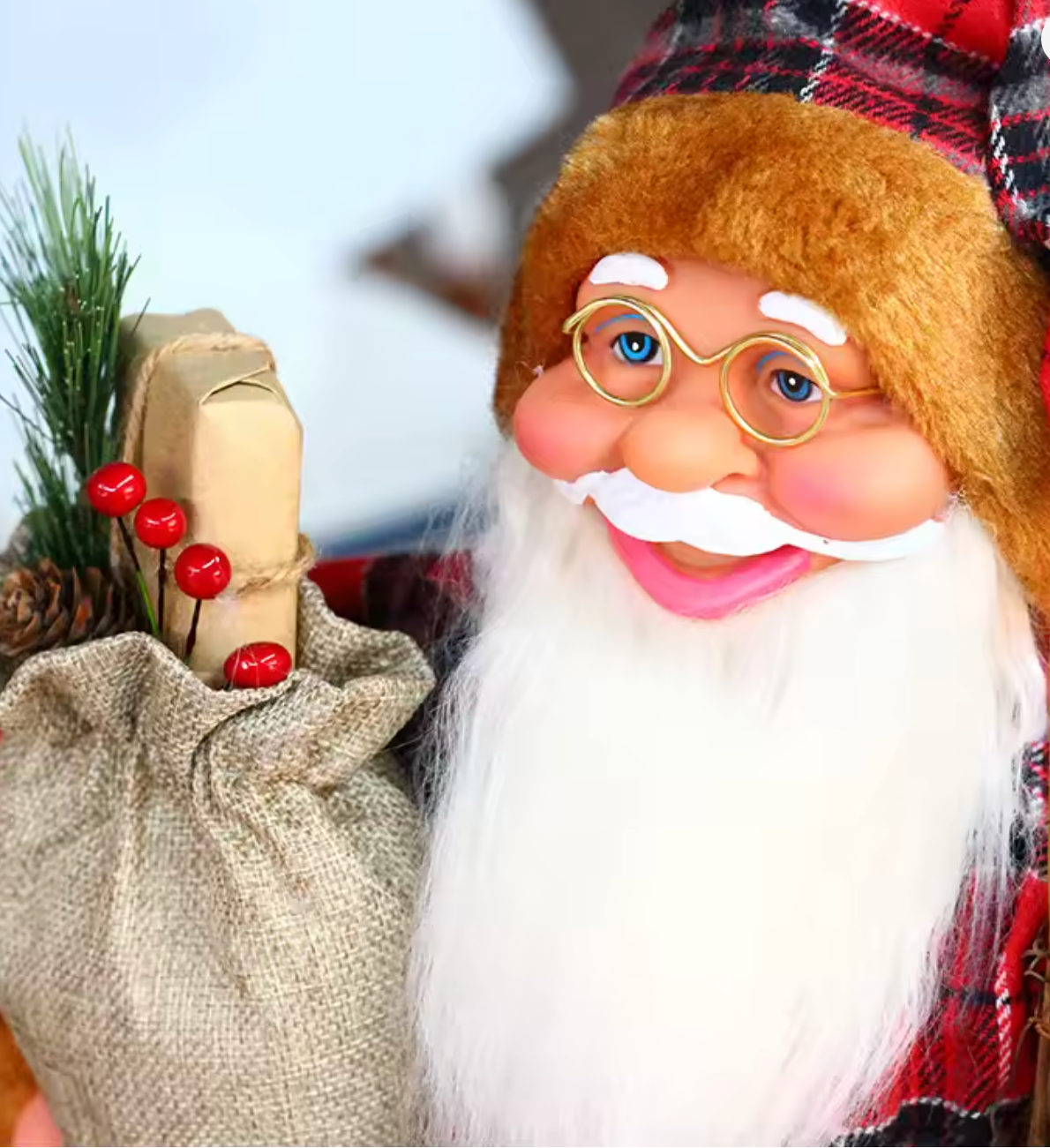 🎅 Dekorativni Deda Mraz – Beli, Crveno-beli klasik