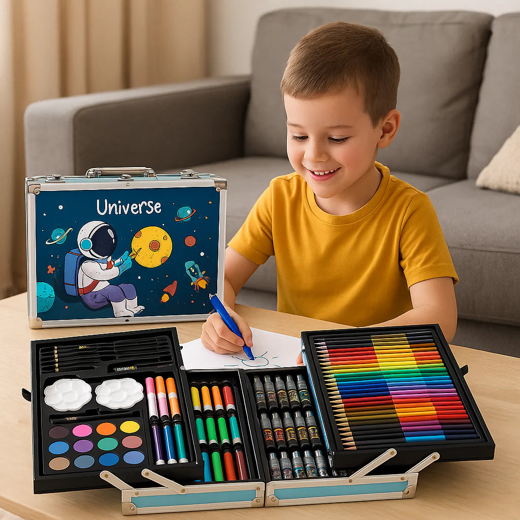 Umetnički kofer za kreativne mališane - komplet od 145 delova