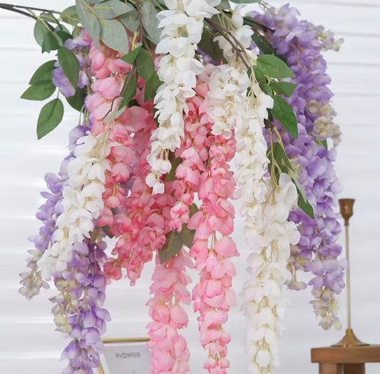 Veštačka svilena visterija - dekorativna viseća girlanda