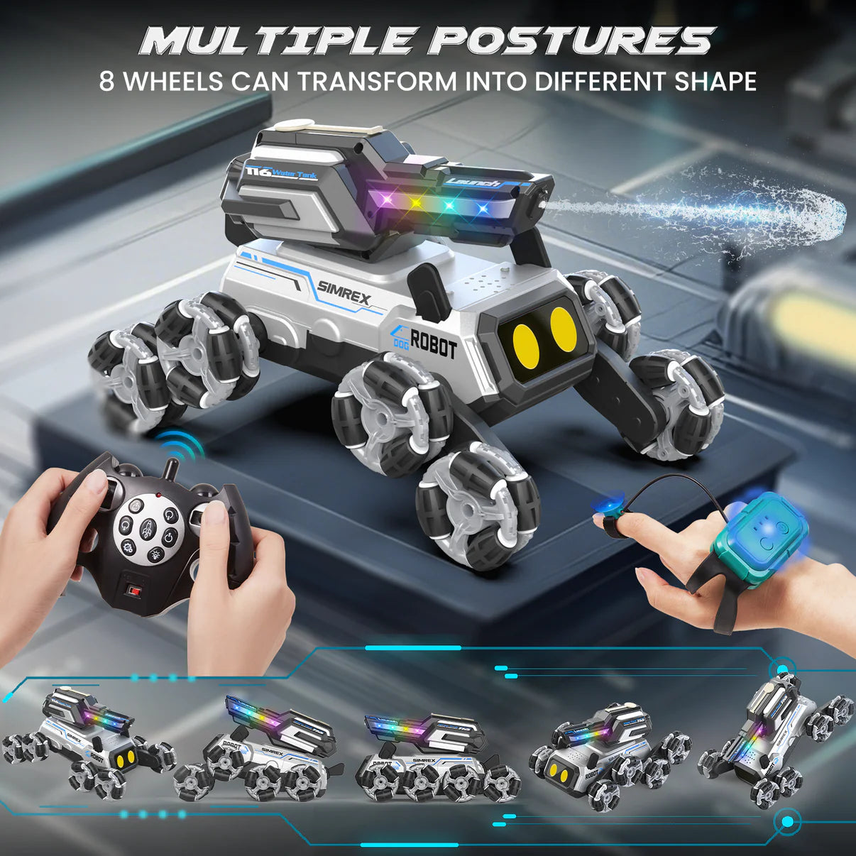 RC Akcioni Auto i Robot Pas “Cypress” – Dual Daljinski, Kontrola Pokretom, Off-Road