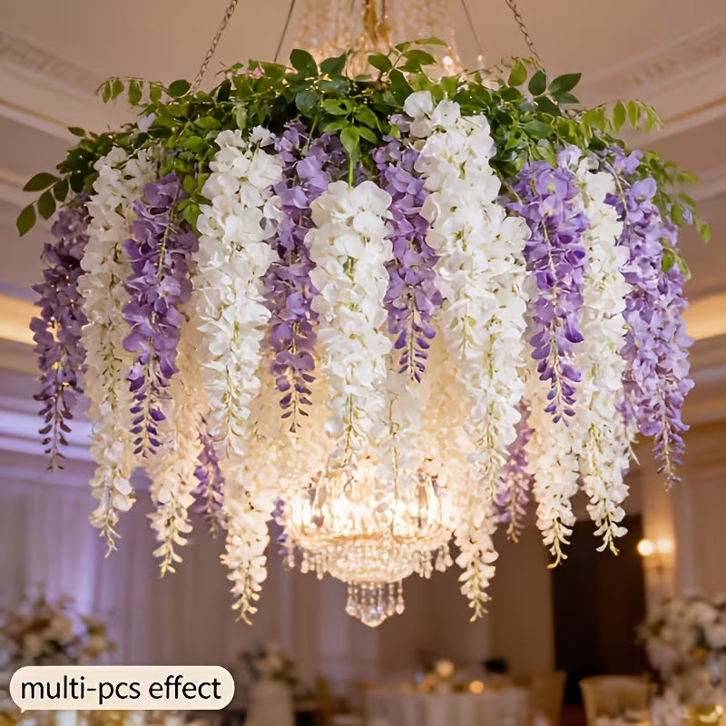 Veštačka svilena visterija - dekorativna viseća girlanda