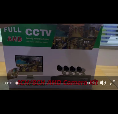 Komplet za video nadzor - 4 Full HD AHD kamere + DVR snimač | Noćni domet 40m | Mobilni nadzor